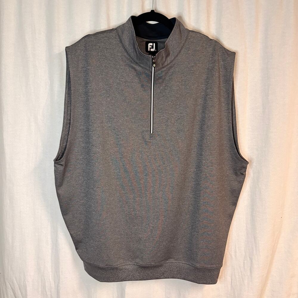 FootJoy Men's Gray Half Zip Golf Vest Performance Stretch XL